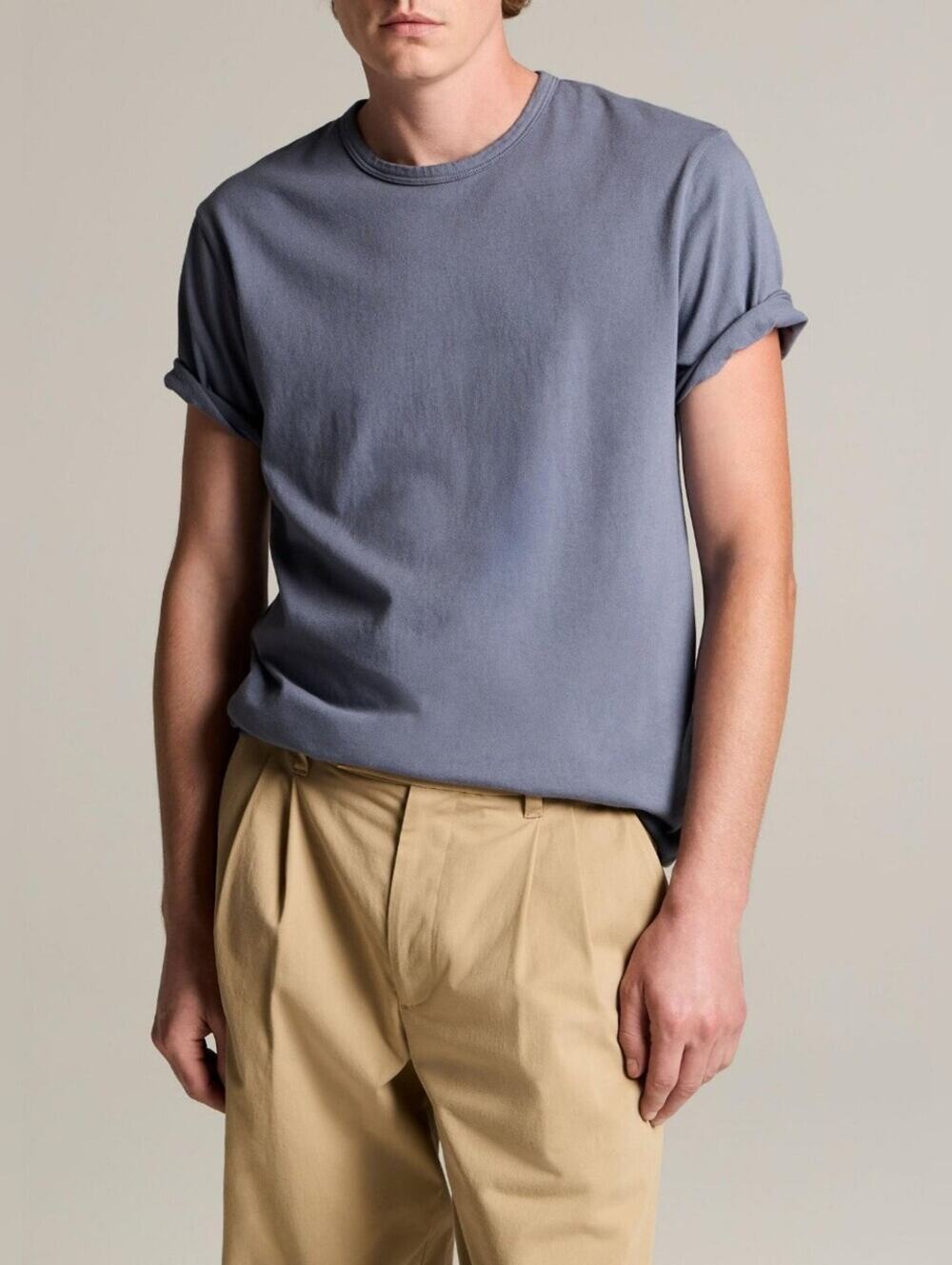 Vince Crewneck T Shirt XL Washed Hawk Blue Garment Dyed Cotton Minimalist Casual